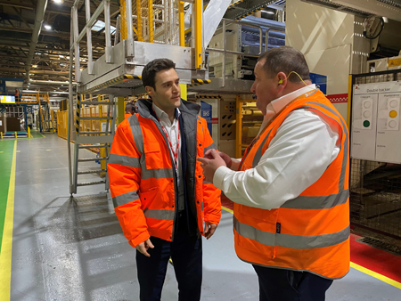 Dr Luke Evans visits DS Smith Hinckley